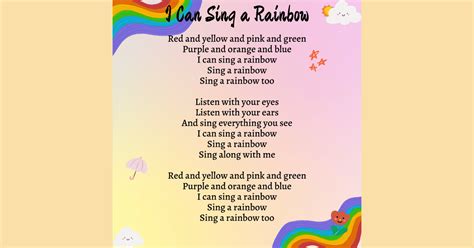 I Can Sing a Rainbow Printable Lyrics, Origins, and Video