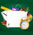 Back to school banner with school supplies Vector Image