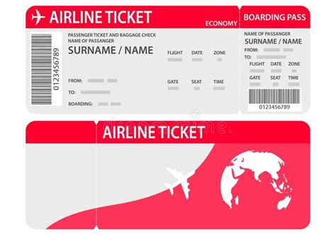 Airline ticket or boarding pass for traveling by plane isolated on white.Plane ticket template ...