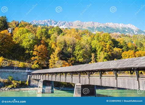 Railway Bridge Over the Inn River in Innsbruck, Austria on October 15 ...