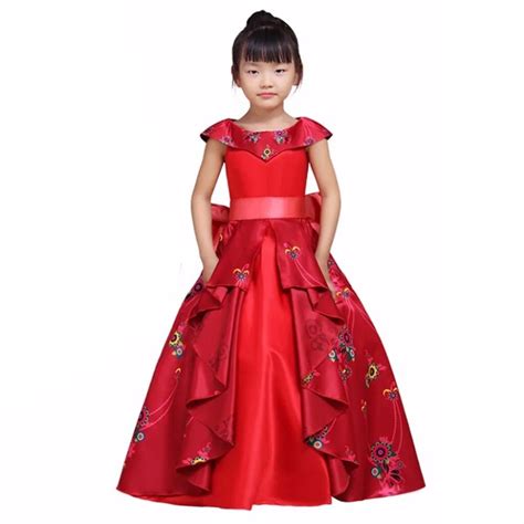 Kid's Dress Cosplay Princess Elena Red Dress Elena of Avalor Princess Dress Cosplay Costume ...