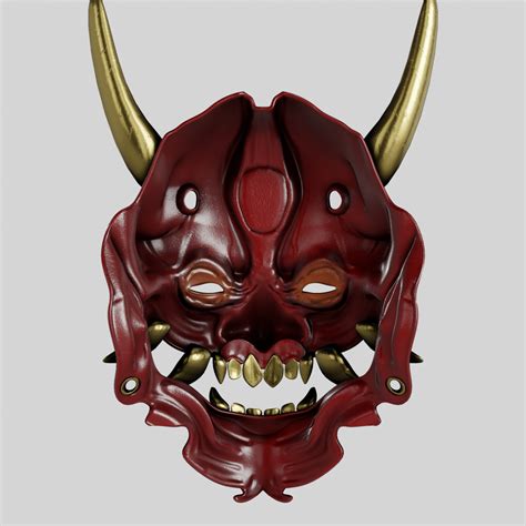 Japanese demon mask 3D model - TurboSquid 1594376