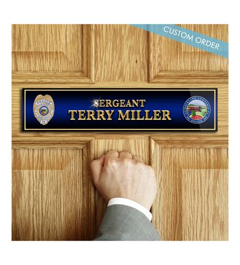 Door Name plates for Police Department