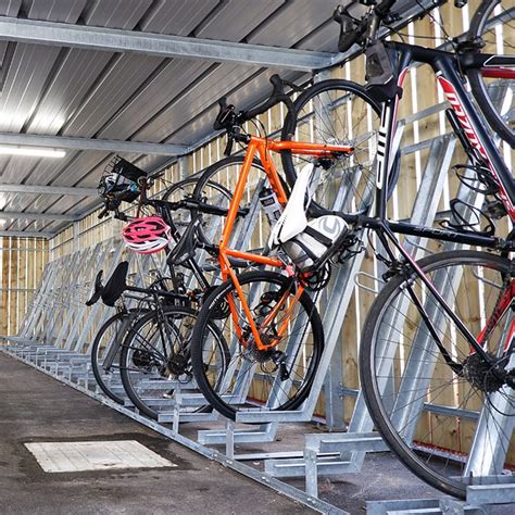 Semi-Vertical Bike Racks | High Density Cycle Storage | Turvec