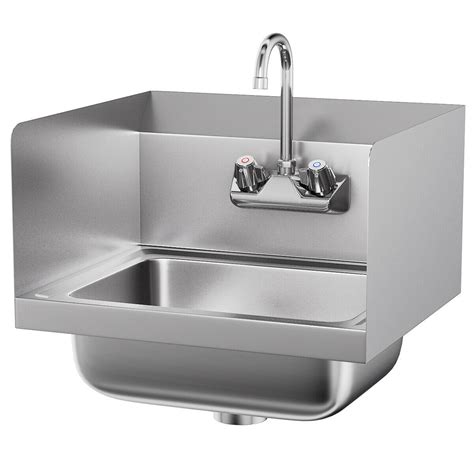 Stainless Steel Hand Washing Sink NSF Commercial w/ Faucet and Side ...