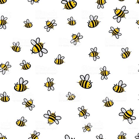 Cute seamless bee pattern vector illustration | Bee illustration, Bee ...