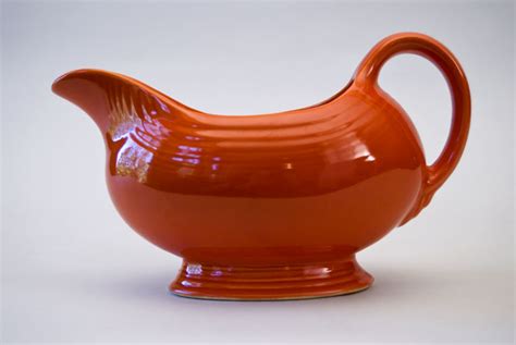 Vintage Fiesta Sauce Boat in Original Red Glaze for Sale