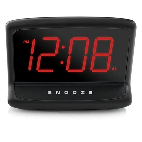 Mainstays Large Easy to Read 1.4" LED Display Digital Alarm Clock, 4.97W x 2.45D x 3.39H In ...