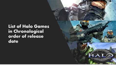 Halo timeline, the Chronological order in which the game's titles released