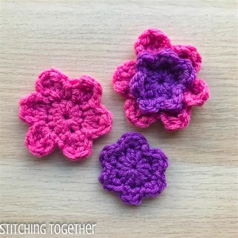 3 Simple Crochet Flower Patterns [with pictures] - Stitching Together