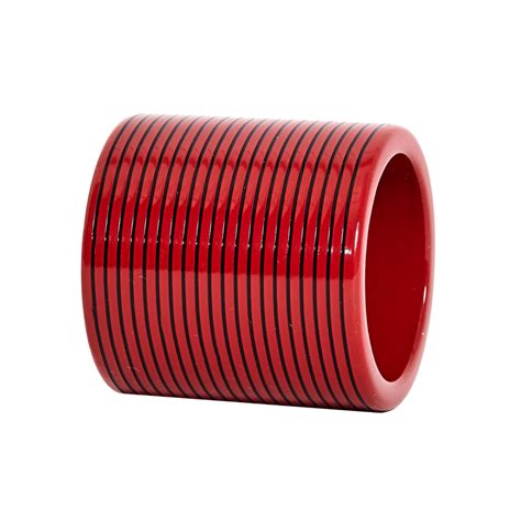 Von Gern Home Red & Black Lacquer Stripe Napkin Rings Set of 2 - Shop at Destry Darr Designs.