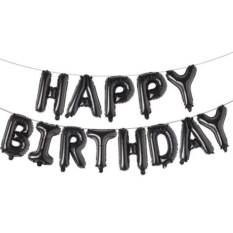 Happy Birthday Balloon Banner Party 16 Inch 3D Aluminum Foil Inflatable ...