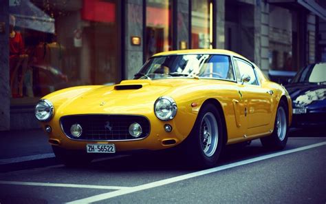 Classic yellow Ferrari coupe, Ferrari, car, yellow cars, vintage HD ...