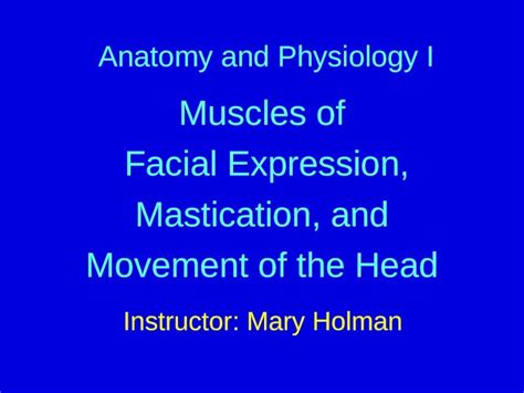 (PPT) Anatomy and Physiology I Muscles of Facial Expression ...