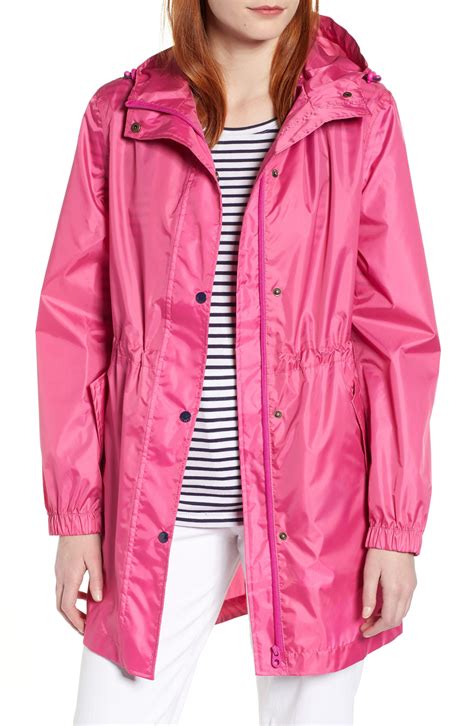 Joules Right As Rain Golightly Packable Waterproof Hooded Jacket, Pink ...