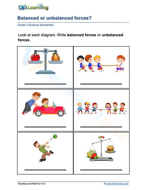 Balanced Or Unbalanced Forces? 1 Worksheet