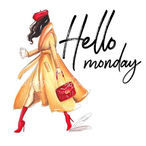 Daily Illustration:Hello Monday (With images) | Hello monday, Fashion wall art canvases ...