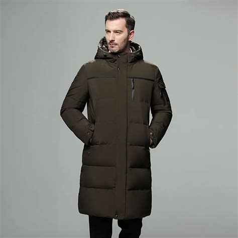 Casual & Business long down coat men thick thermal 90% white duck down ...