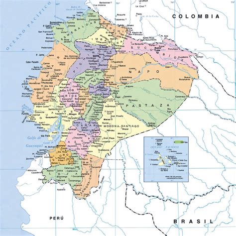 Ecuador Map With Cities - Map Of West