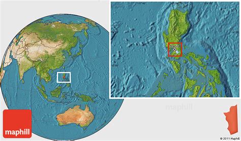 Satellite Location Map of Manila