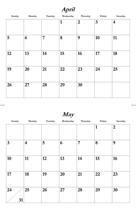 April May 2015 Calendar Template Free Stock Photo - Public Domain Pictures