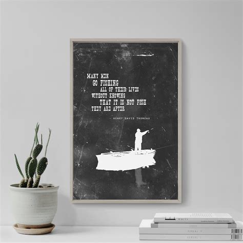 Fishing Quote Poster Henry David Thoreau It is Not Fish | Etsy