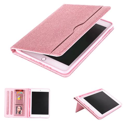 PU Leather Protective Silicone With Pencil Holder Shimmering Smart Case ...