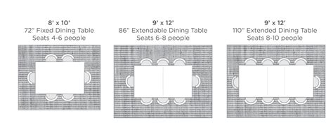 the size and width of a dining table with four seats, six people or two