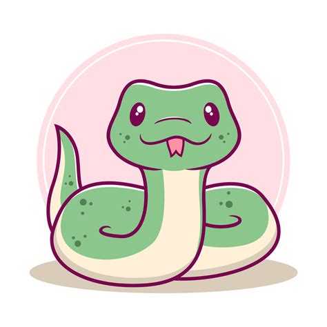 Cute green snake cartoon vector illustration 9159553 Vector Art at Vecteezy