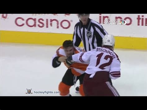 Paul Bissonnette vs. Zac Rinaldo, October 11, 2013 - Arizona Coyotes vs ...