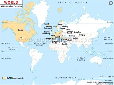 NATO Members Map, List of NATO Countries Map, NATO Map