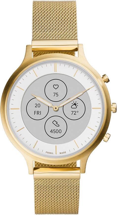 Fossil - Women's Hybrid Smartwatch HR Charter Gold-Tone Stainless Steel ...