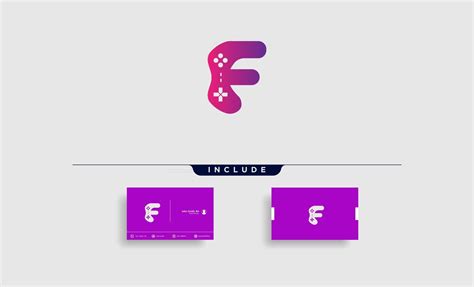 letter f game logo design template vector illustration gamepad icon ...