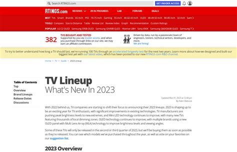 TV Lineup: What's New In 2023 - RTINGS.com