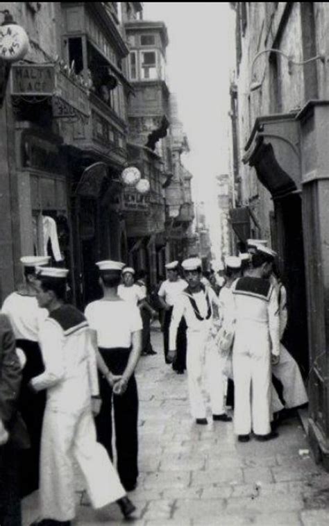 The Gut. Old picture of sailors in #Valletta's Strait Street. #Malta #history | Malta history ...