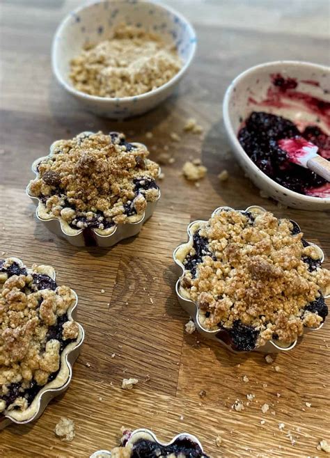 Blueberry Crumble Tarts - Baking with Aimee.