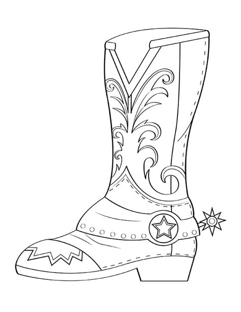 Best Coloring Pages Site: Cowboy Boot Coloring Pages Printable