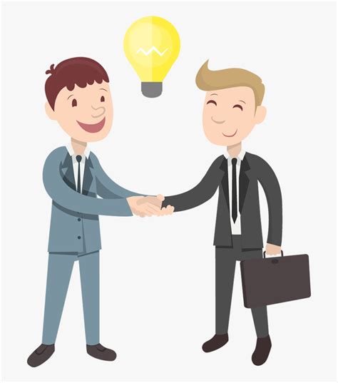 Handshake Cartoon Businessperson - Businessman Shaking Hands Png, Transparent Png , Transparent ...