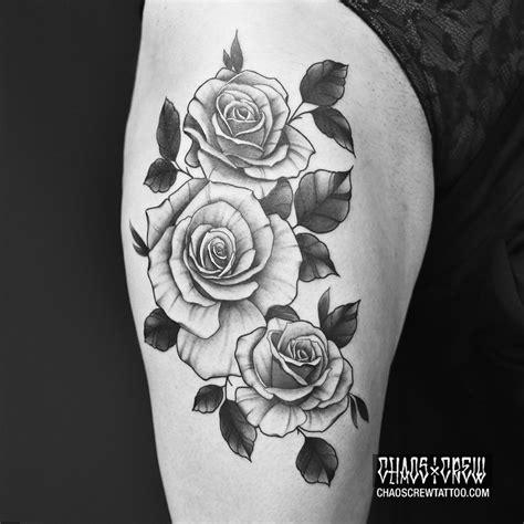 White Rose : black and gray tattoo – Tattoo Studio München | CHAOS CREW | Tätowierer München