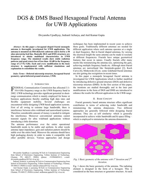 (PDF) DGS & DMS based hexagonal fractal antenna for UWB applications