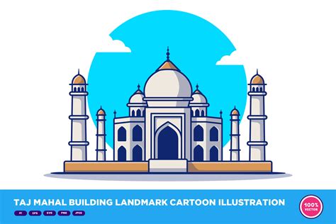 Taj Mahal Building Landmark Cartoon Graphic by catalyststuff · Creative Fabrica