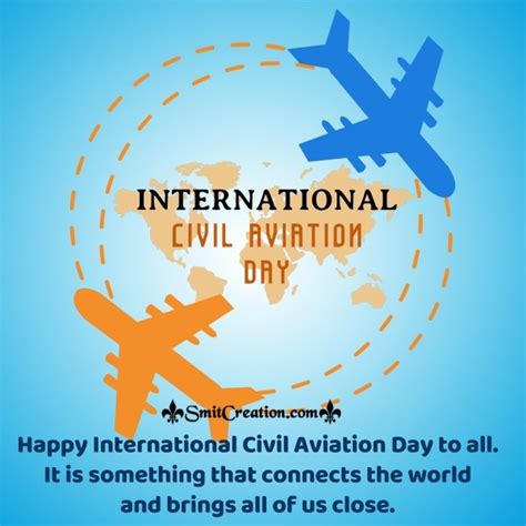 Happy International Civil Aviation Day Wishes - SmitCreation.com