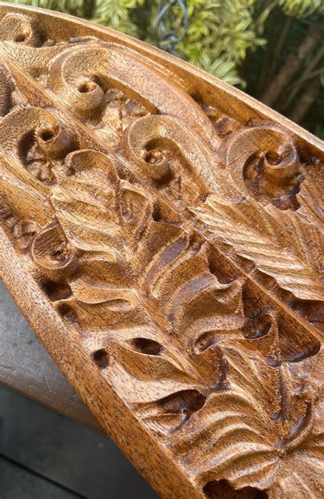 Koa wood carving Jungle Hibiscus 2 ft tall | Etsy