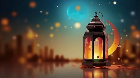 Premium AI Image | A lantern with a moon and the moon in the background