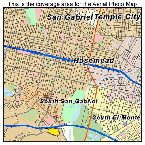 Aerial Photography Map of Rosemead, CA California