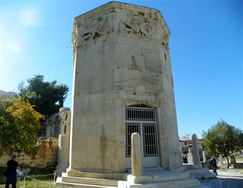 Greece, Athens, Tower of the Winds on the Territory of the Roman Agora Stock Photo - Image of ...