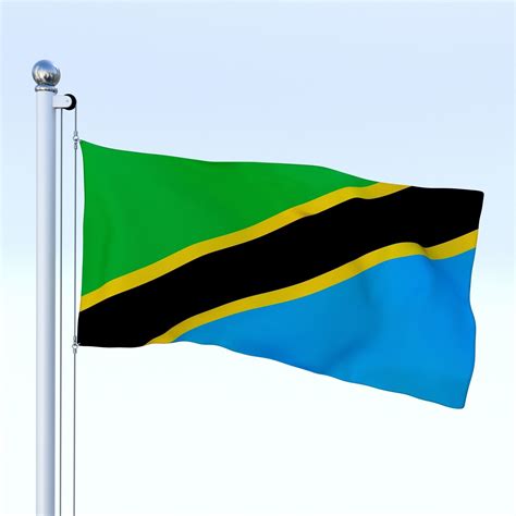 3D model Animated Tanzania Flag VR / AR / low-poly animated | CGTrader