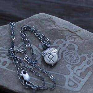 Acorn Rune Necklace Viking Jewelry Elder Futhark Runes Runes Necklace ...