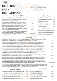 The Red Lion Inn Restaurant, Meliden - 4 Ffordd Talargoch - Menu and Prices