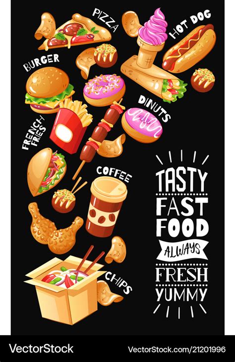 Fast food cafe poster Royalty Free Vector Image